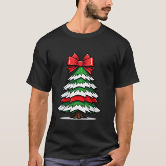 コケットボウクリス赤と白トツリーサンタ Tシャツ
