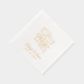 コケットボウシャンパンズカクテル結婚ナプキンス 箔ナプキン (右)