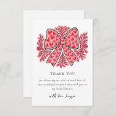 コケットボウスクリプトブライダルシャワー サンキューカード (正面/裏面)