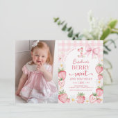 コケットボウストロベリーセカンドバースデーフォト 招待状 (スタンド正面)