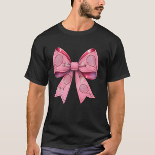 コケットボウバドミントンシャトルコックラケットピンクリブ Tシャツ