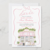 コケットボウパリジャンカフェフランスの1歳の誕生日 招待状 (正面)