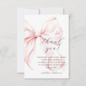 コケットボウピンク赤ちゃんシャワー サンキューカード (正面)