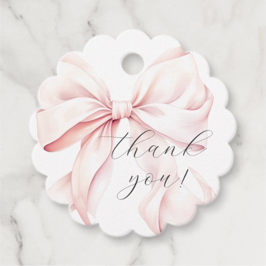 コケットボウピンク赤ちゃんシャワー フェイバータグ (正面)