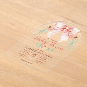 コケットボウフローラベビーシャワー アクリル招待状 (レイダウン)