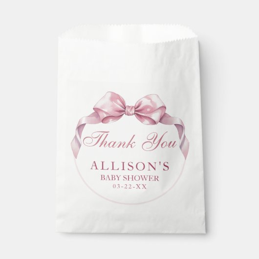コケットボウベイビーシャワーバッグ – ピンク感謝していヨ フェイバーバッグ (正面)