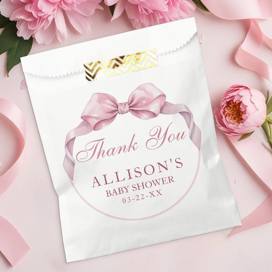 コケットボウベイビーシャワーバッグ – ピンク感謝していヨ フェイバーバッグ
