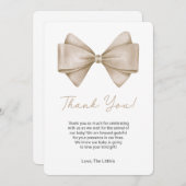 コケットボウベビーシャワーサンキューカード 招待状 (正面/裏面)