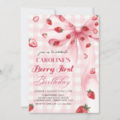 コケットボウベリーファーストストロベリー1st誕生日 招待状 (正面)