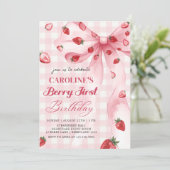 コケットボウベリーファーストストロベリー1st誕生日 招待状 (スタンド正面)