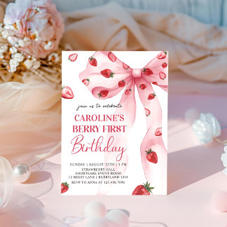 コケットボウベリーファーストストロベリー1st誕生日 招待状