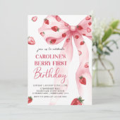 コケットボウベリーファーストストロベリー1st誕生日 招待状 (スタンド正面)