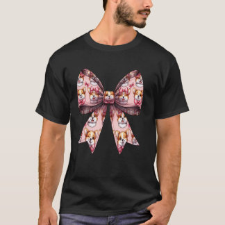 コケットボウペンブロークコーギードッグパターンママガールP Tシャツ