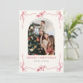 コケットボウホリデーフォトコラージクリスマスカード 招待状 (スタンド正面)