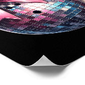 コケットボウボーリングル市松模様にピンDisco Bowle ポスター (角)
