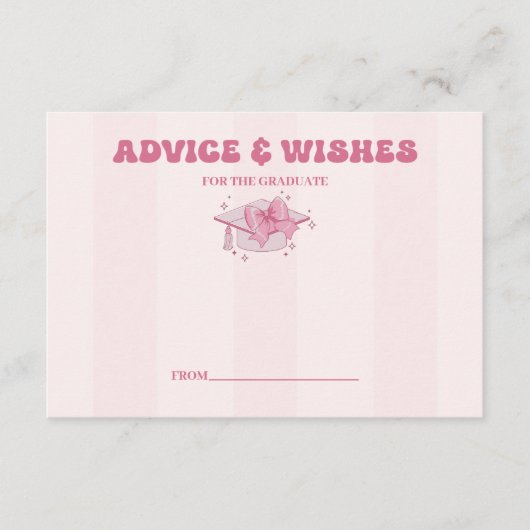 コケットボウ卒業アドバイスとホイッシュ エンクロージャーカード (正面)