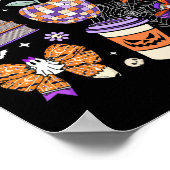 コケットボウ幽霊かわいいハロウィーン先生女性 ポスター (角)