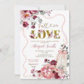 コケットボウ赤面とブルゴーニュブライダルシャワー 招待状 (正面)