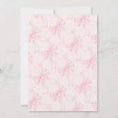 コケットボウ赤面ピンクブライダルシャワー招待 招待状 (裏面)