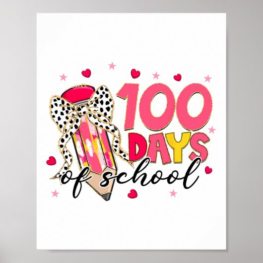 コケットボウ100日の学校の鉛筆ガールズキッズ ポスター (正面)