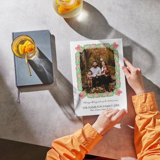 コケットボーガーランドクリスマスフォトカード シーズンカード