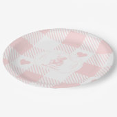 コケットボーギンガムテディベアフランスのベビーシャワー ペーパープレート (アングル)