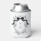 コケットボークレストモノグラムフランスの結婚式の引き出物 缶クーラー (缶正面)