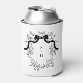 コケットボークレストモノグラムフランスの結婚式の引き出物 缶クーラー