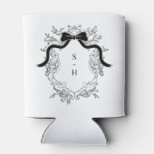 コケットボークレストモノグラムフランスの結婚式の引き出物 缶クーラー (裏面)