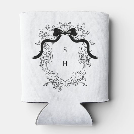 コケットボークレストモノグラムフランスの結婚式の引き出物 缶クーラー (裏面)