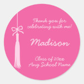 コケットボーグラッドタッセルピンク2025卒業 ラウンドシール (正面)