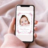 コケットボーズフォトベビーガール誕生 案内状