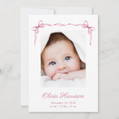 コケットボーズフォトベビーガール誕生 案内状 (正面)