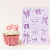 コケットボーパープルバースデーパーティーの招待 招待状