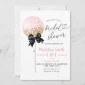 コケットボーピンクバルーンブライダルシャワー 招待状 (正面)