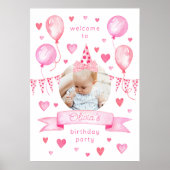 コケットボーピンクフォトハットバースデーパーティーへようこそ ポスター (正面)