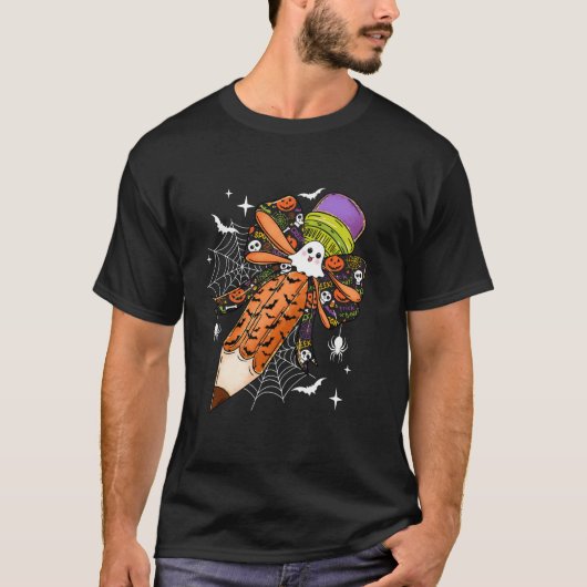 コケットボーペンシル先生幽霊不気味シーズンハ Tシャツ (正面)