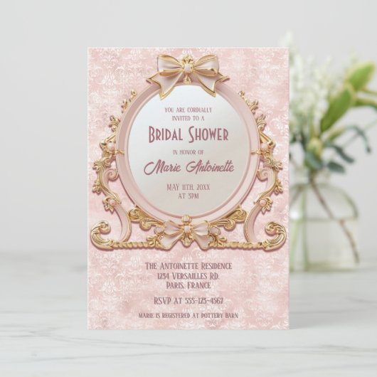 コケットマリーアントワネットロココブライダルシャワー 招待状 (スタンド正面)