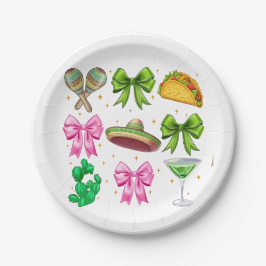 コケットマルディグラスボウ(紋章の)フラ・ダ・リマスクファットトゥーズ ペーパープレート (正面)