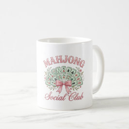 コケットマージャン社交クラブの弓付きマグカップ コーヒーマグカップ