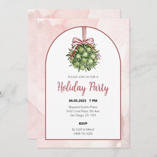 コケットミスタントウーターカラークリスマス招待状 招待状 (正面/裏面)