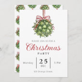 コケットミスタントウーターカラークリスマス招待状 招待状 (正面/裏面)