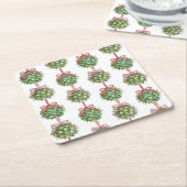 コケットミスタートウオーターカラークリスマスコースター スクエアペーパーコースター (アングル)