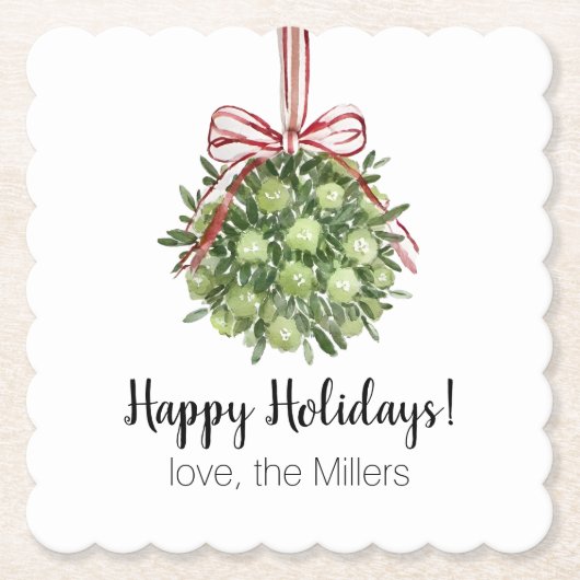 コケットミスタートウオーターカラークリスマスコースター ペーパーコースター (正面)