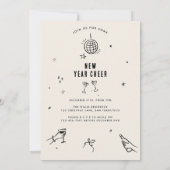 コケットモダンタイポグラフィニューヤッツイブパーティー 招待状 (裏面)