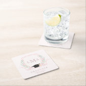 コケットモノグラム卒業 スクエアペーパーコースター (インサイチュ)