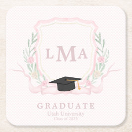 コケットモノグラム卒業 スクエアペーパーコースター