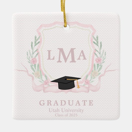 コケットモノグラム卒業 セラミックオーナメント (正面)