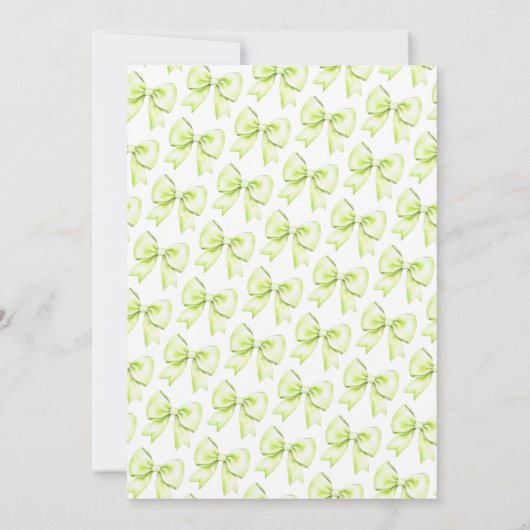 コケットライムグリーンボウスウィート16誕生日 招待状 (裏面)