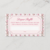 コケットラブシャックベビーシャワーおむつラッフル エンクロージャーカード (正面)